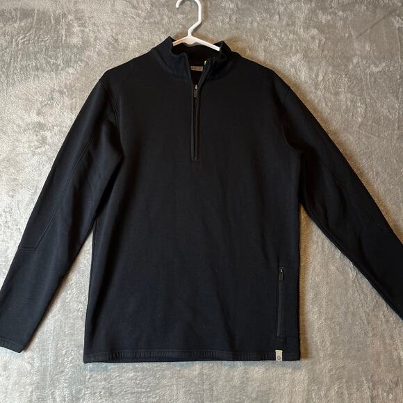 Tasc Performance Apex Fleece 1/4 Zip Black Size Small Organic Cotton - Picture 2 of 6